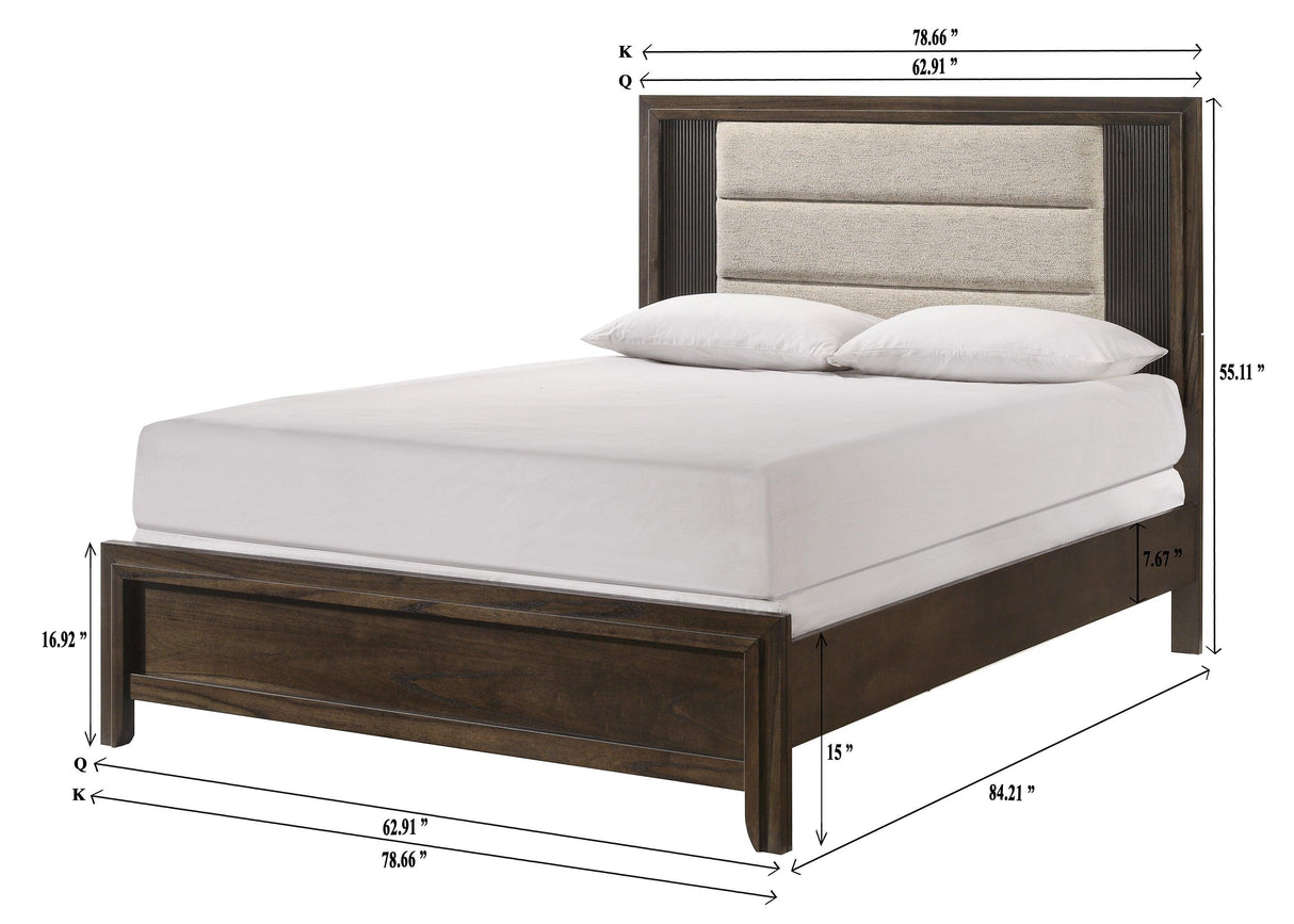 Carlton Brown Queen Panel Bed by Crown Mark at Eve Furniture