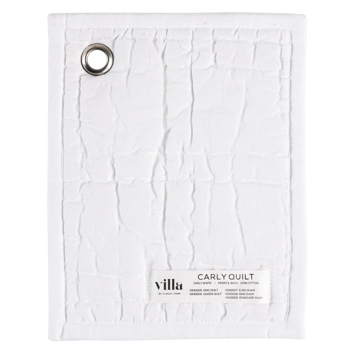 Carly White Quilt Collection by Classic Home at Eve Furniture