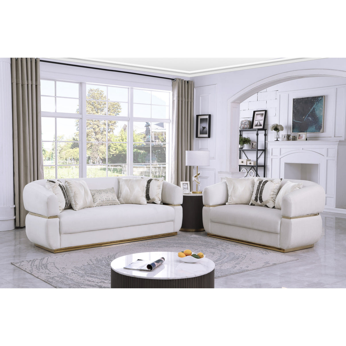 Carmela Cream Living Room Set by New Era Innovations at Eve Furniture