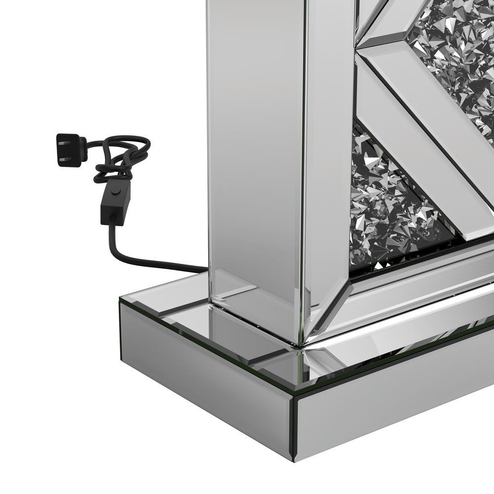 Carmen Silver Geometric Base Table Lamp by Coaster at Eve Furniture