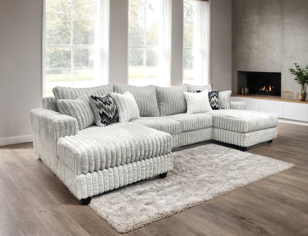 Carnaby Gray Double Chaise Sectional by Happy Homes at Eve Furniture