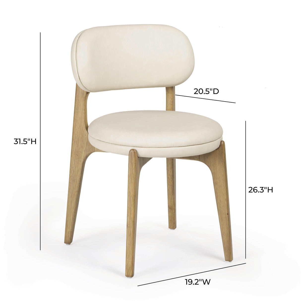 Carnation Cream Performance Vegan Leather Dining Chair by TOV Furniture at Eve Furniture