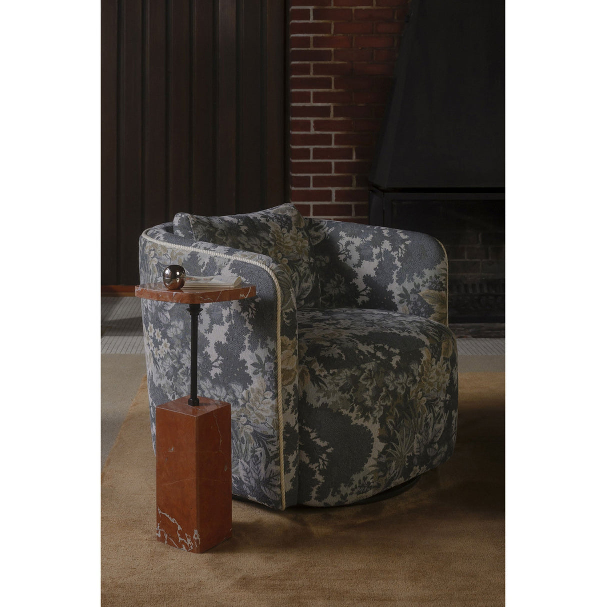 Caro Rosso Alicante Marble Side Table by Moe's Home at Eve Furniture