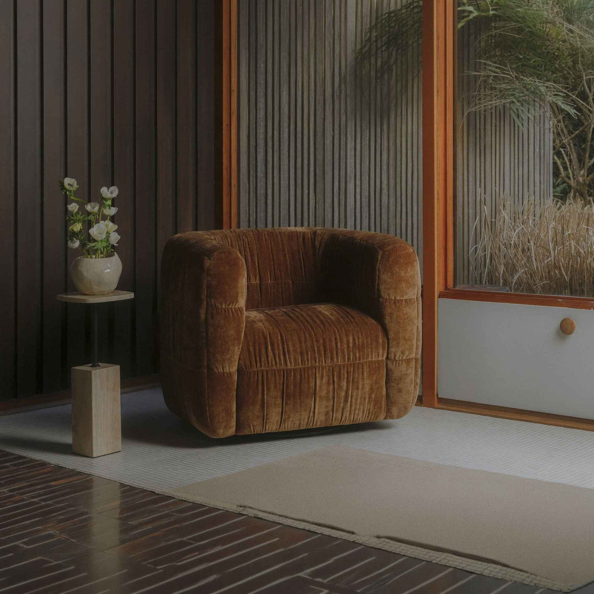 Caro Travertine Side Table