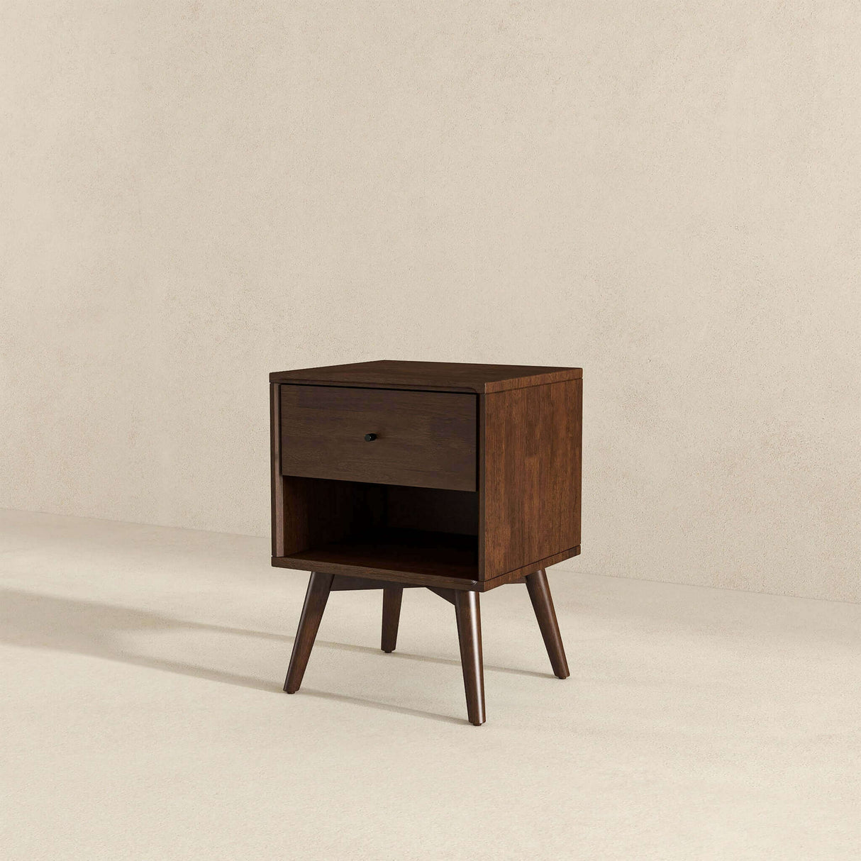Caroline Mid Century Modern Style Night Stand 1-Drawer by Ashcroft Imports at Eve Furniture