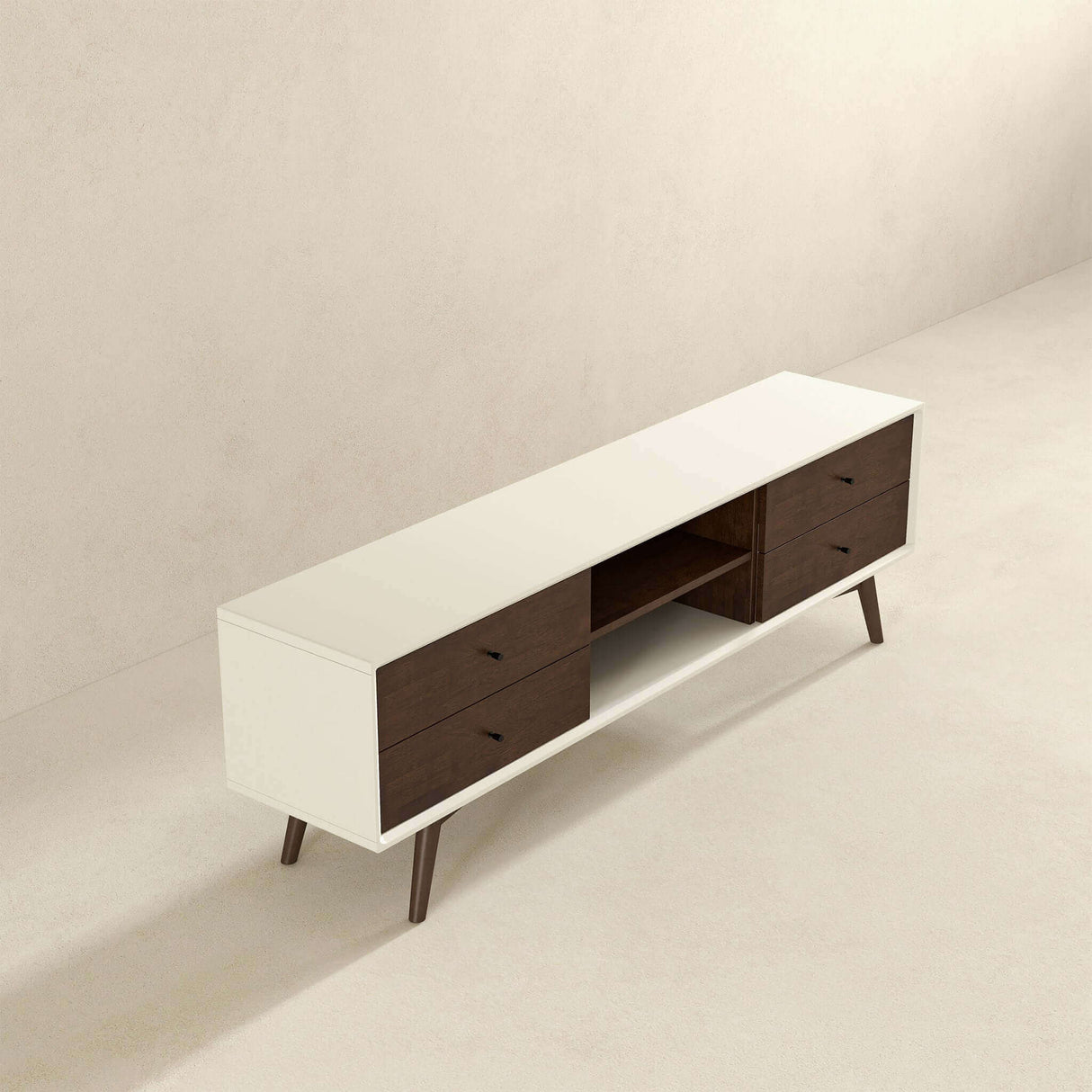 Caroline Walnut White TV Stand Up To 72" by Ashcroft Furniture at Eve Furniture