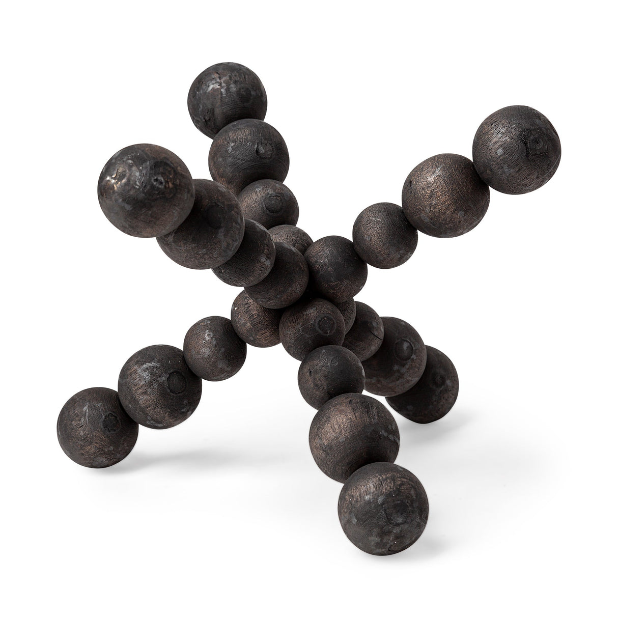 Carollan II (Large) Black Geometric Wood Ball Jack by Mercana at Eve Furniture