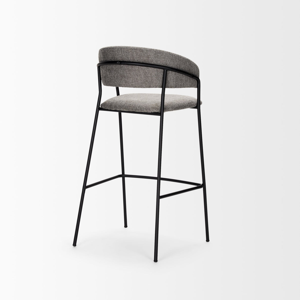 Carolyn Bar Stool w/ Gray Fabric & Matte Black Metal by Mercana at Eve Furniture