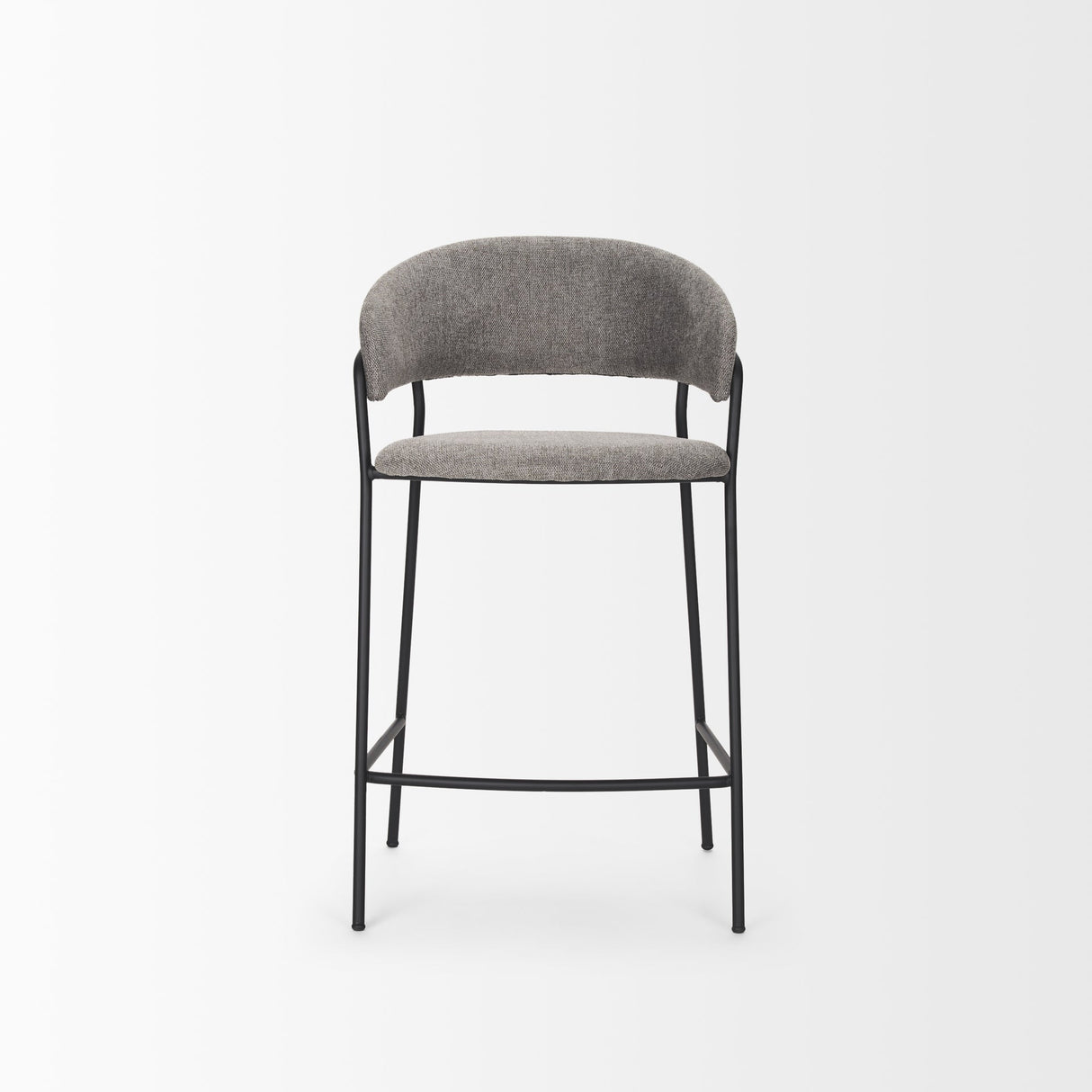 Carolyn Counter Stool w/ Gray Fabric & Matte Black Metal by Mercana at Eve Furniture