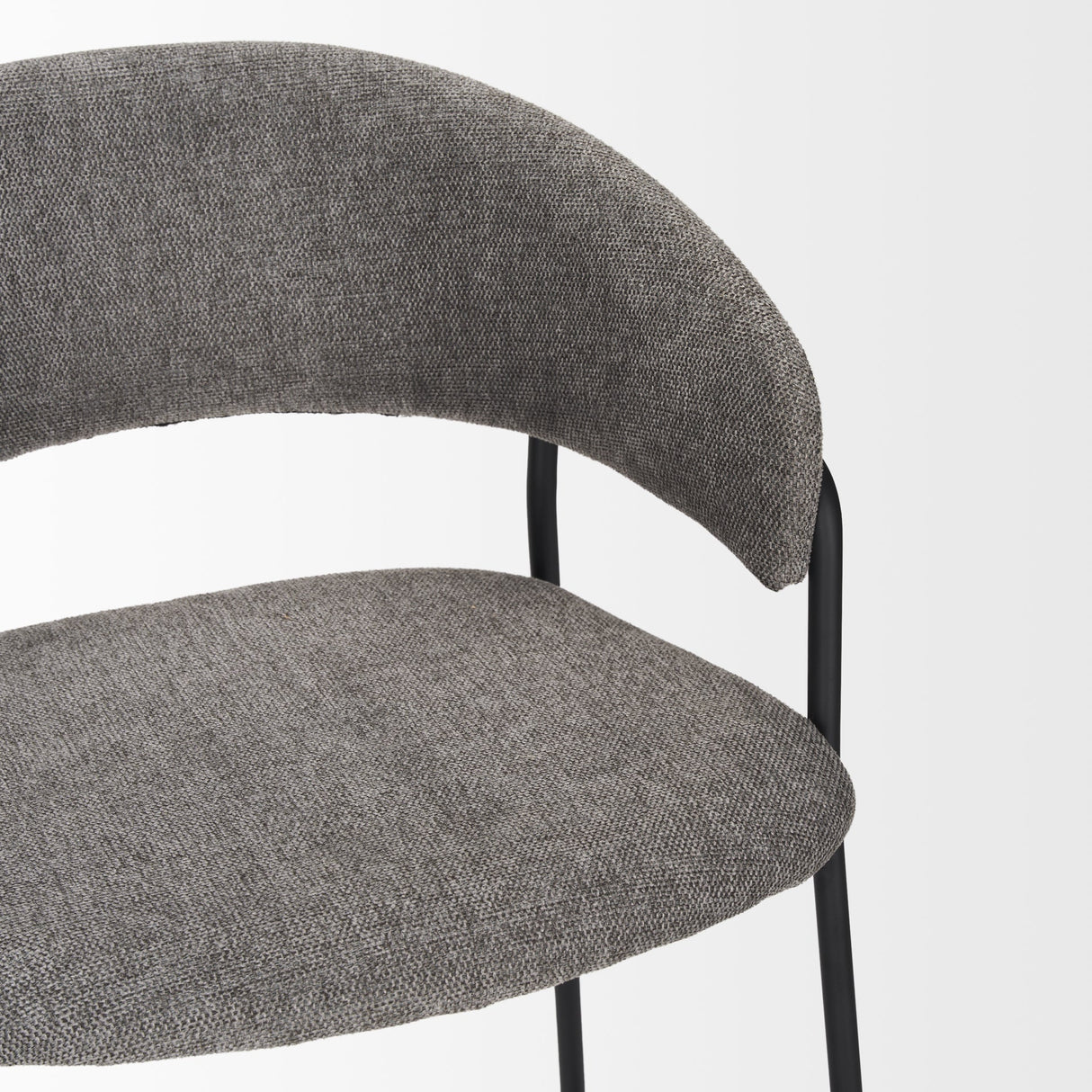 Carolyn Counter Stool w/ Gray Fabric & Matte Black Metal by Mercana at Eve Furniture