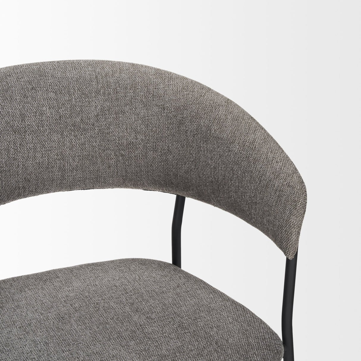Carolyn Dining Chair w/ Gray Fabric & Matte Black Metal, Set of 2 by Mercana at Eve Furniture