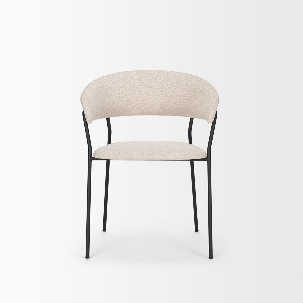 Carolyn Dining Chair w/ Oatmeal Fabric & Matte Black Metal, Set of 2 by Mercana at Eve Furniture