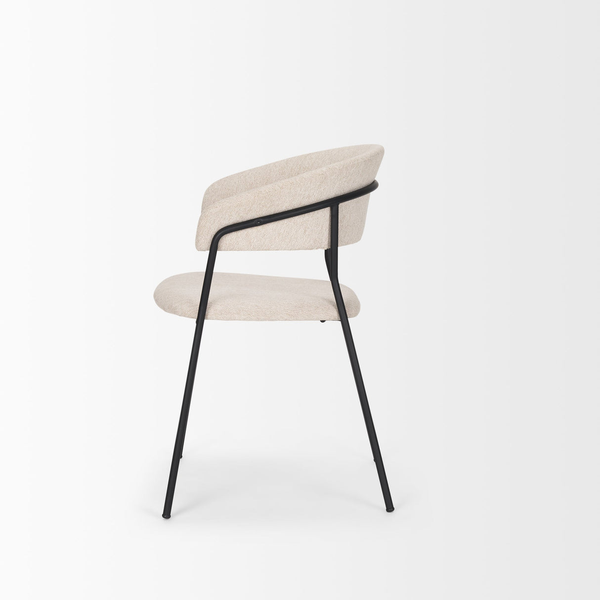 Carolyn Dining Chair w/ Oatmeal Fabric & Matte Black Metal, Set of 2 by Mercana at Eve Furniture