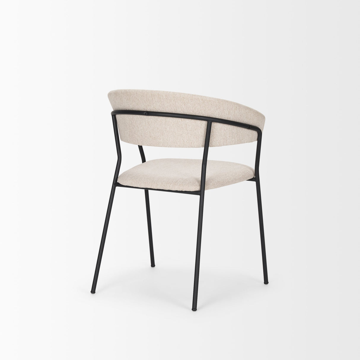 Carolyn Dining Chair w/ Oatmeal Fabric & Matte Black Metal, Set of 2 by Mercana at Eve Furniture