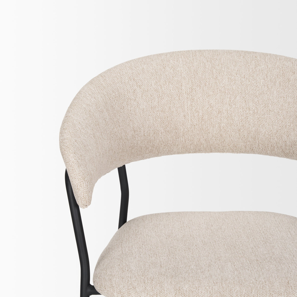 Carolyn Dining Chair w/ Oatmeal Fabric & Matte Black Metal, Set of 2 by Mercana at Eve Furniture
