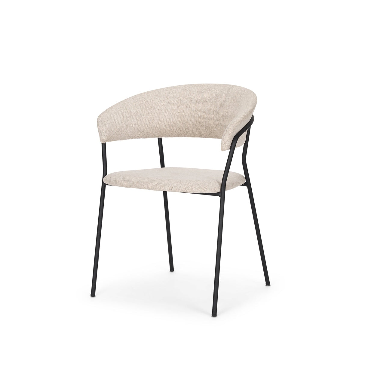 Carolyn Dining Chair w/ Oatmeal Fabric & Matte Black Metal, Set of 2 by Mercana at Eve Furniture