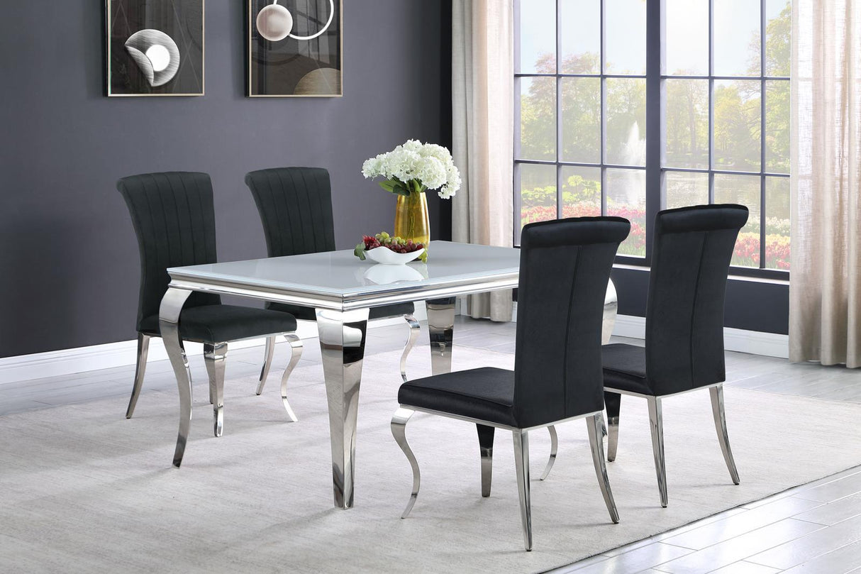 Carone Black/Chrome 5-Piece 61" Rectangular Dining Set by Coaster at Eve Furniture