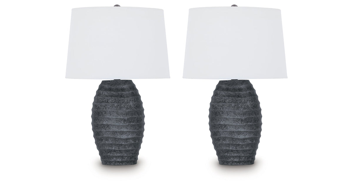 Caronick Antique Silver Finish Table Lamp (Set of 2) by Ashley at Eve Furniture