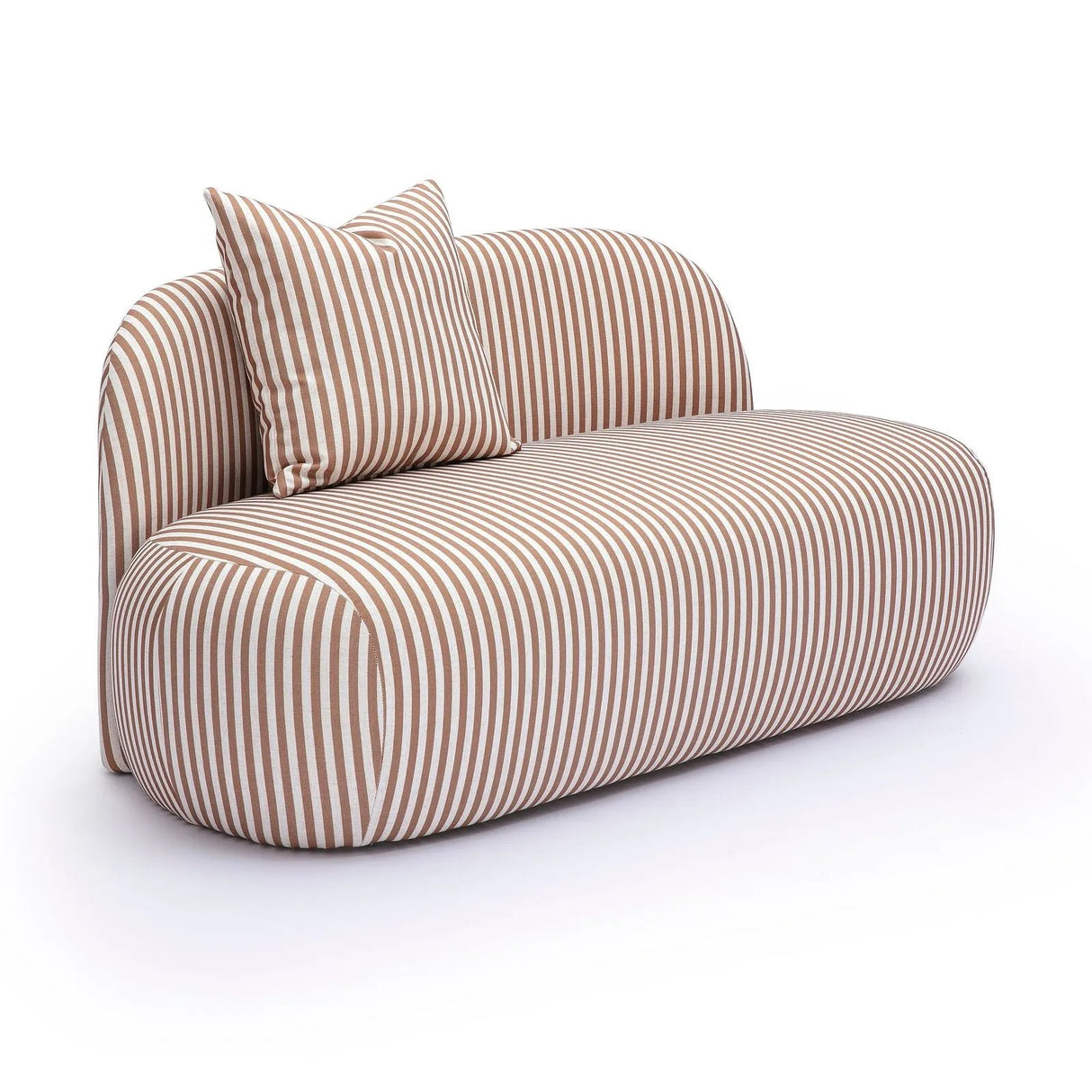 Carraway 59" Brown Striped Performance Linen Loveseat by TOV Furniture at Eve Furniture