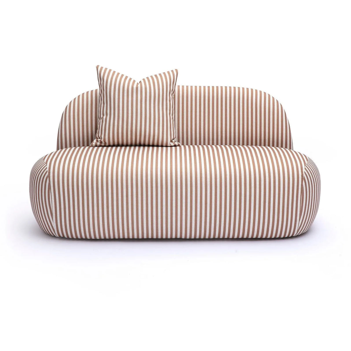 Carraway 59" Brown Striped Performance Linen Loveseat by TOV Furniture at Eve Furniture