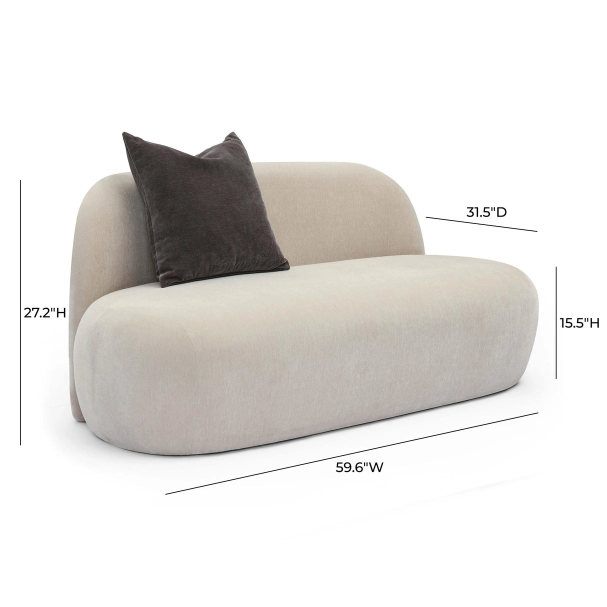 Carraway Upcycled Chenille Loveseat by TOV Furniture at Eve Furniture
