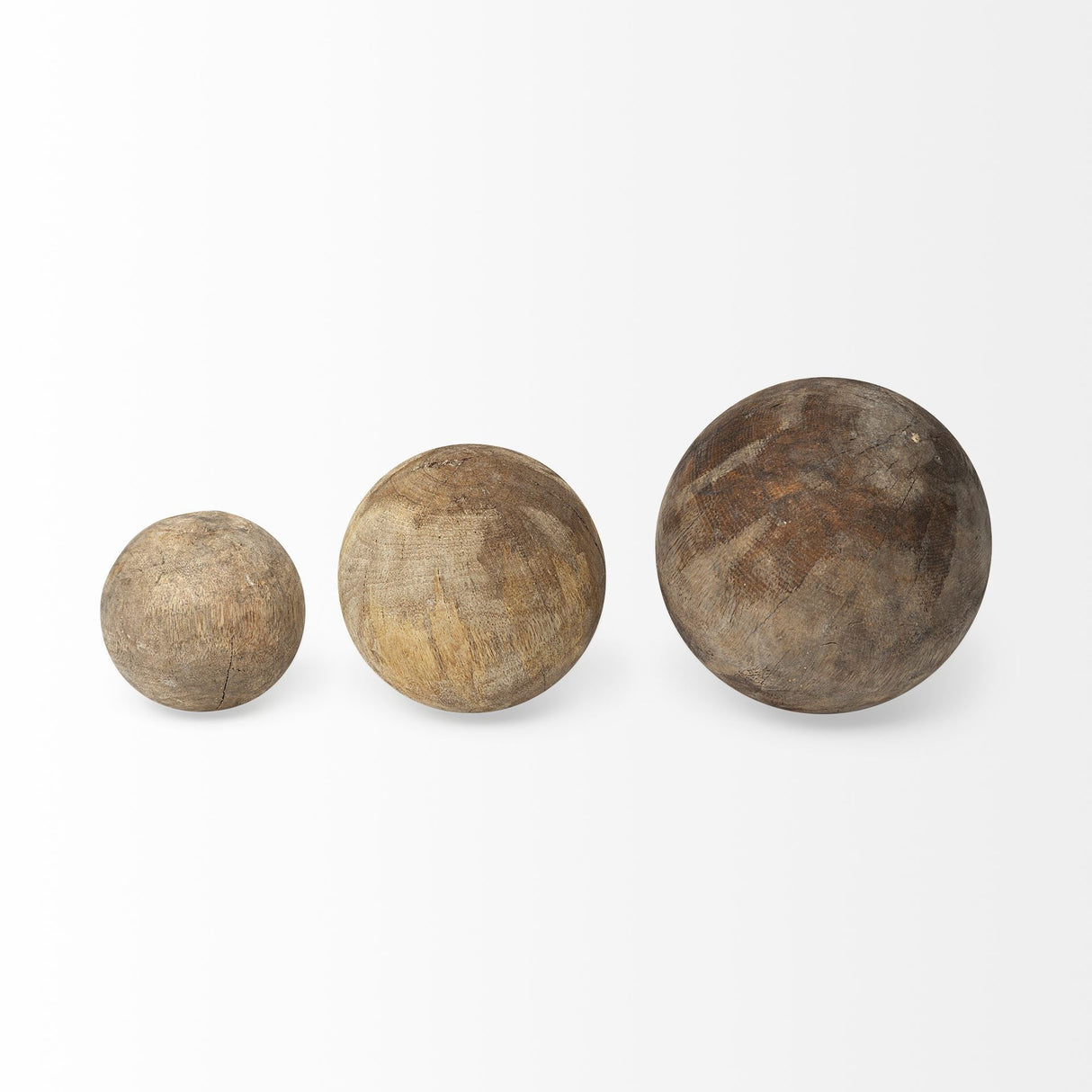 Carrick (Set of 3) Natural Wood Decorative Spheres by Mercana at Eve Furniture