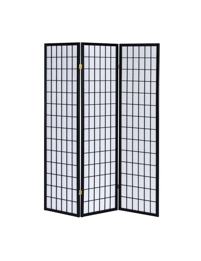 Carrie Black/White 3-Panel Folding Screen by Coaster at Eve Furniture