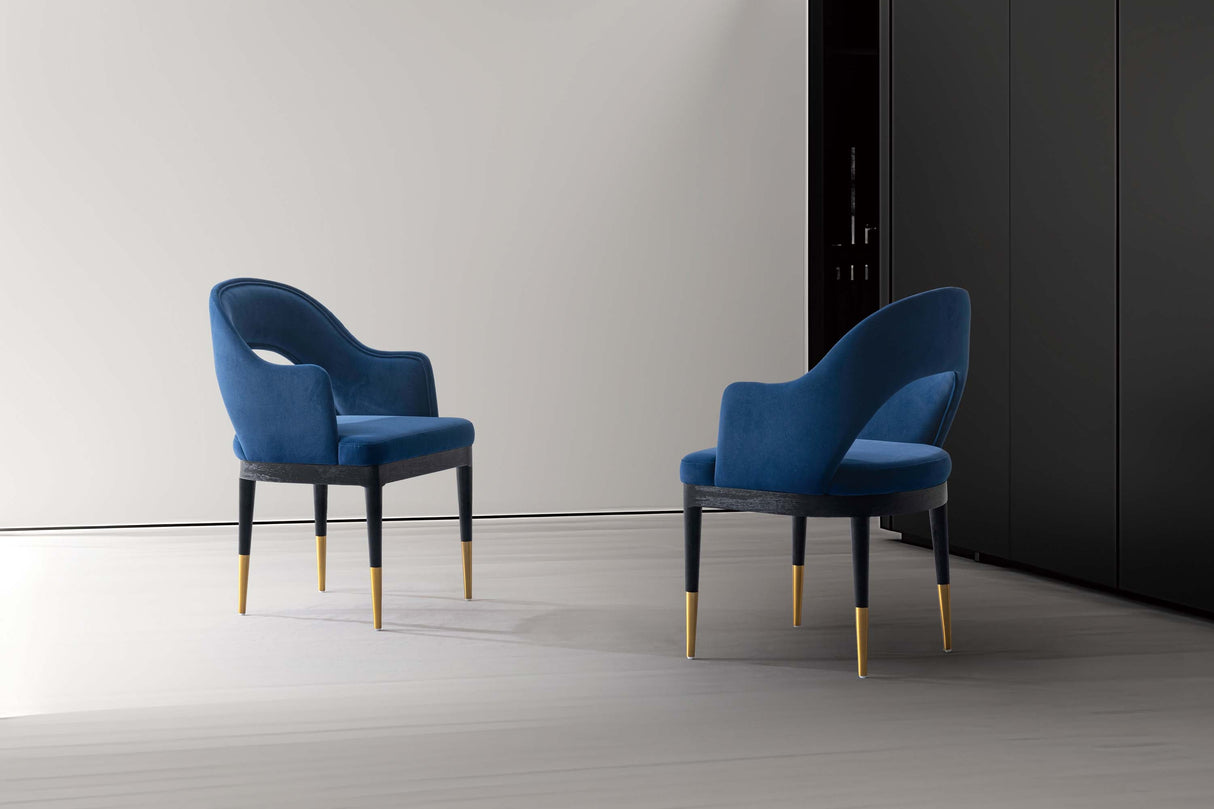 Carrington Dining Armchair in Midnight Blue (set of 2) by Manhattan Comfort at Eve Furniture