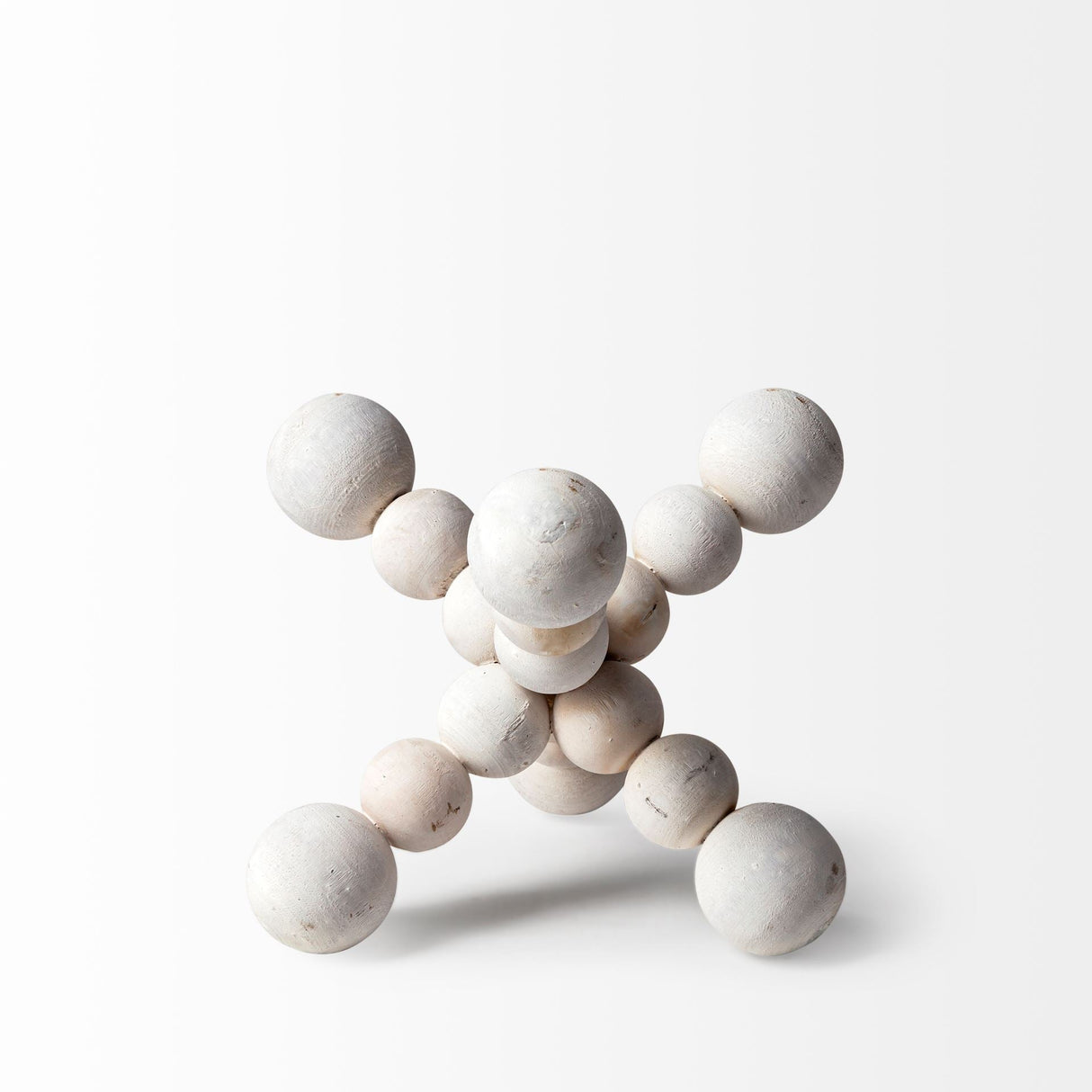 Carrollton I (Small) 7L x 7W Off-White Geometric Wood Ball Jack by Mercana at Eve Furniture