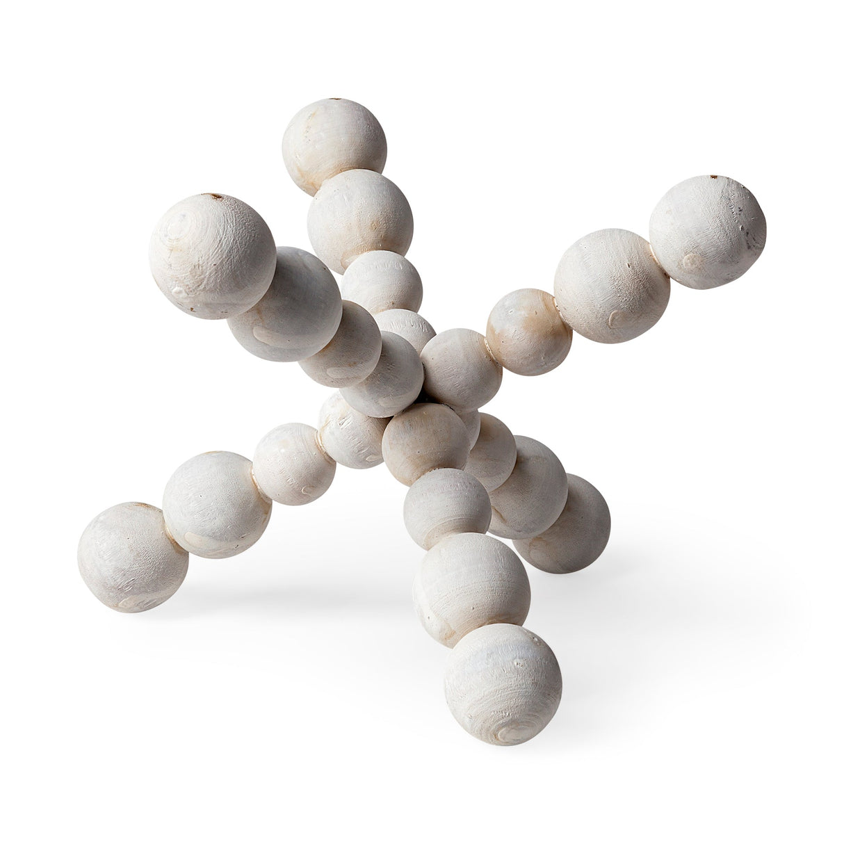Carrollton II (Large) Off-White Geometric Wood Ball Jack by Mercana at Eve Furniture