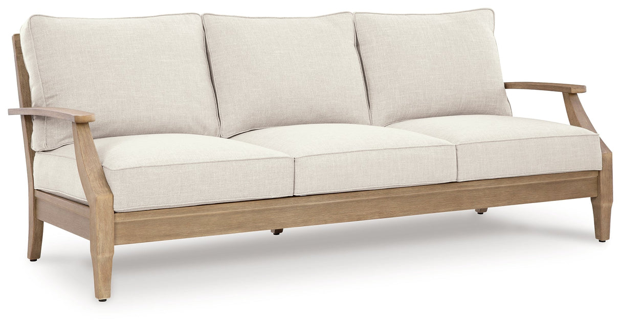 Carter Hall Beige Outdoor Sofa with Cushion by Ashley at Eve Furniture