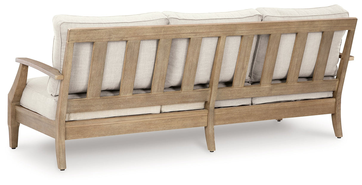 Carter Hall Beige Outdoor Sofa with Cushion by Ashley at Eve Furniture