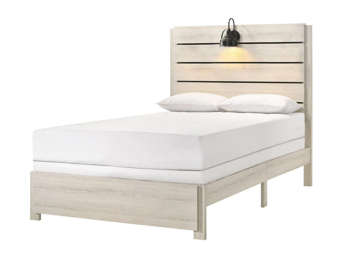 Carter White Full Platform Bed by Crown Mark at Eve Furniture