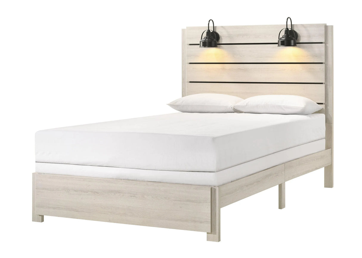 Carter White King Platform Bed by Crown Mark at Eve Furniture