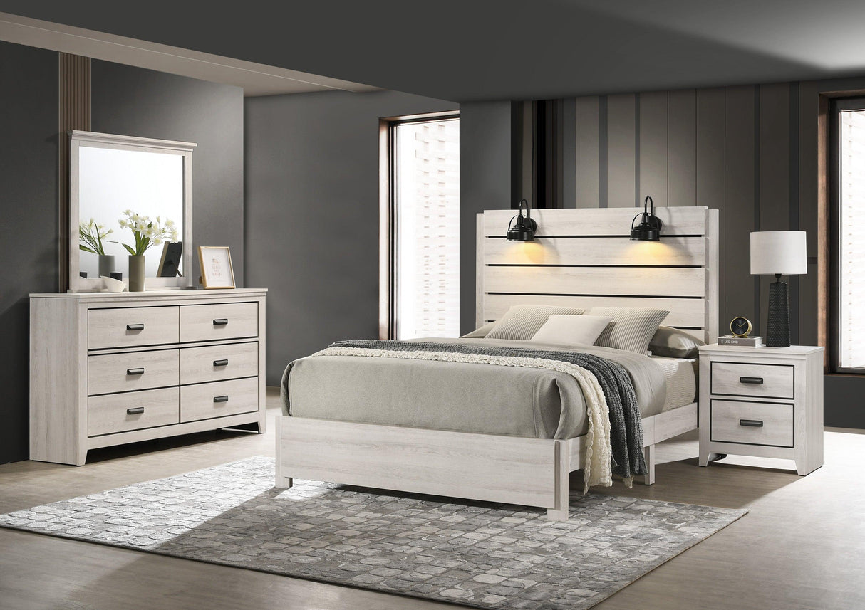 Carter White Platform Bedroom Set by Crown Mark at Eve Furniture