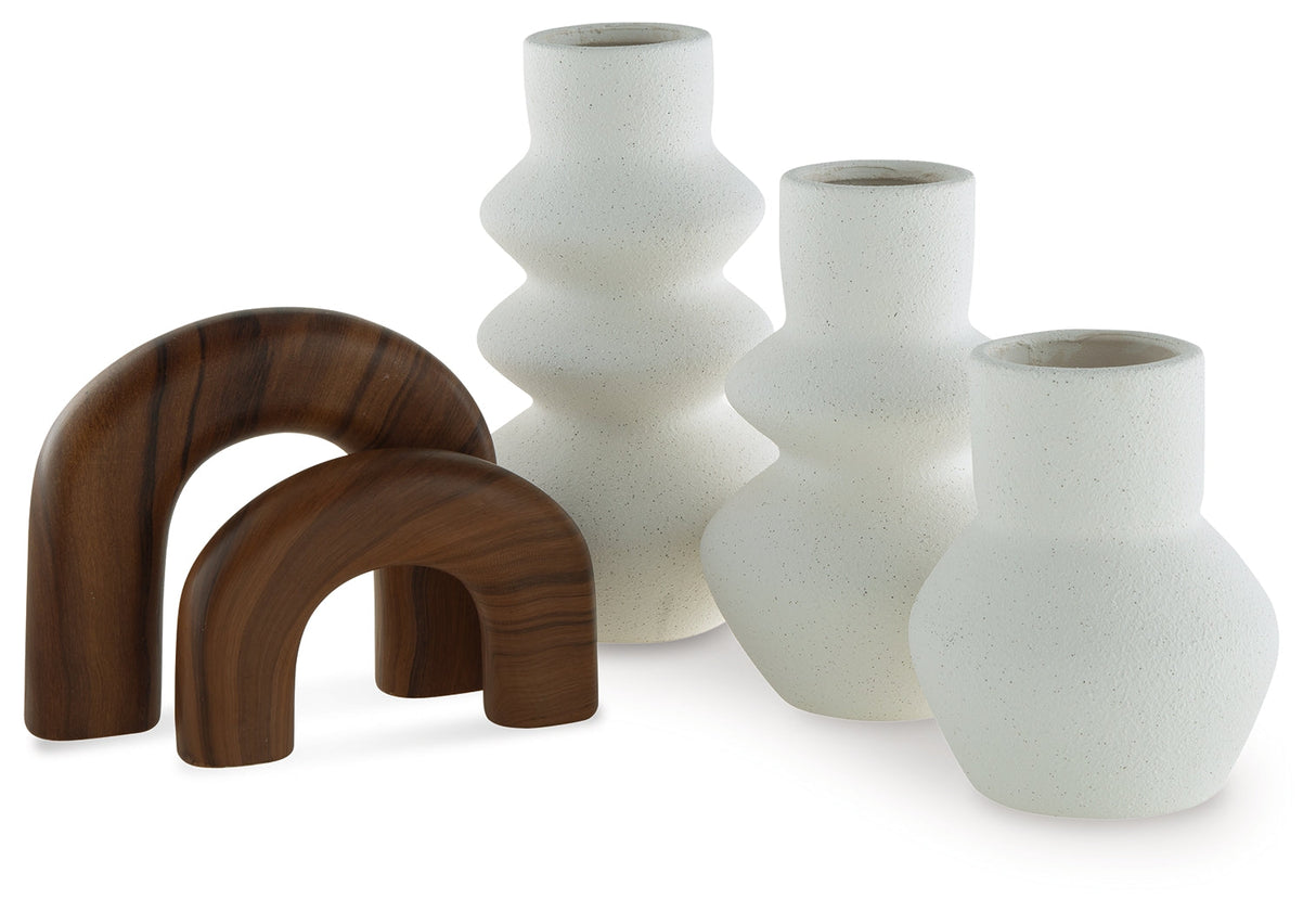 Carterworth White/Brown Accessory Set (Set of 5) by Ashley at Eve Furniture