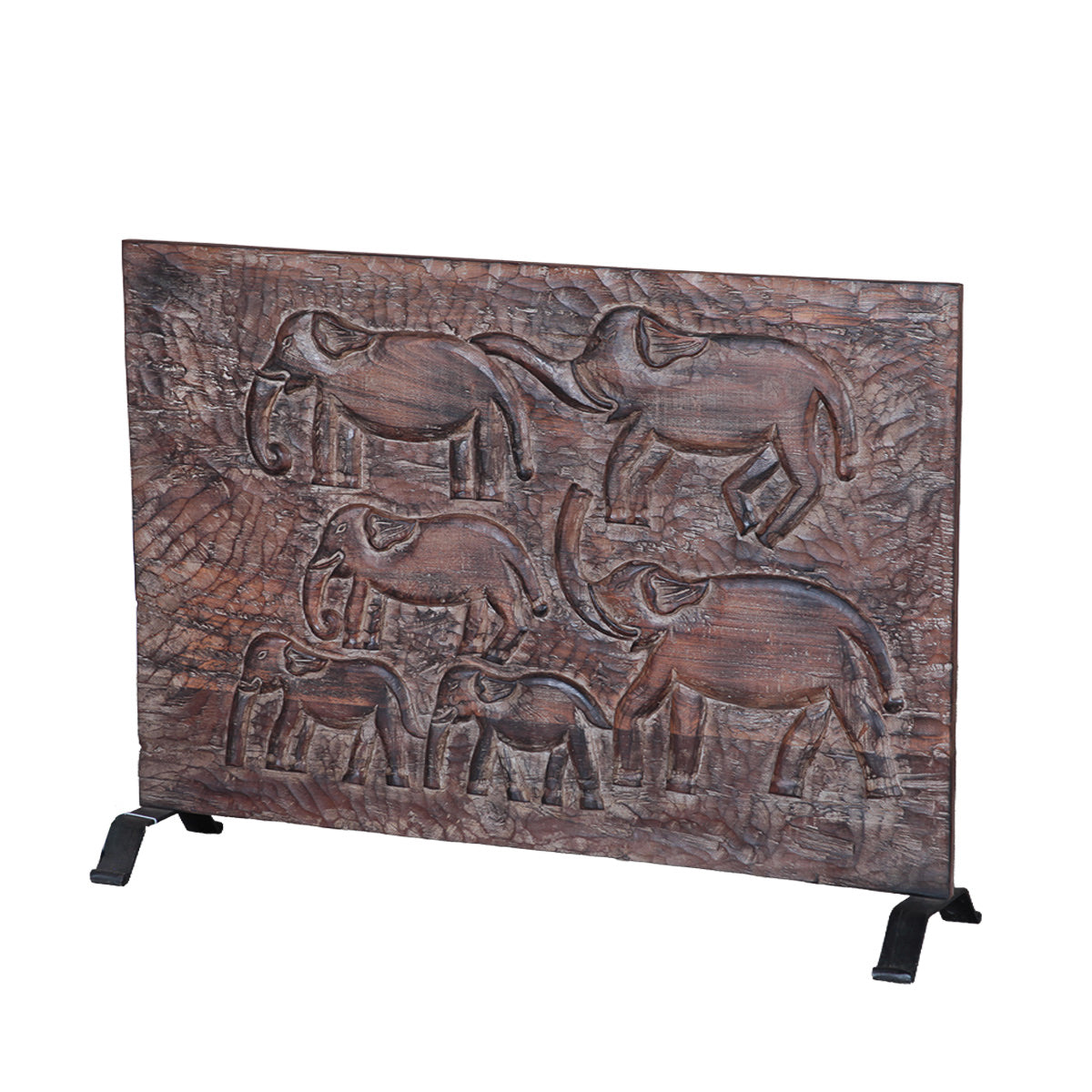 Carved Wood Panel on Iron Stand by Home Trends & Design at Eve Furniture