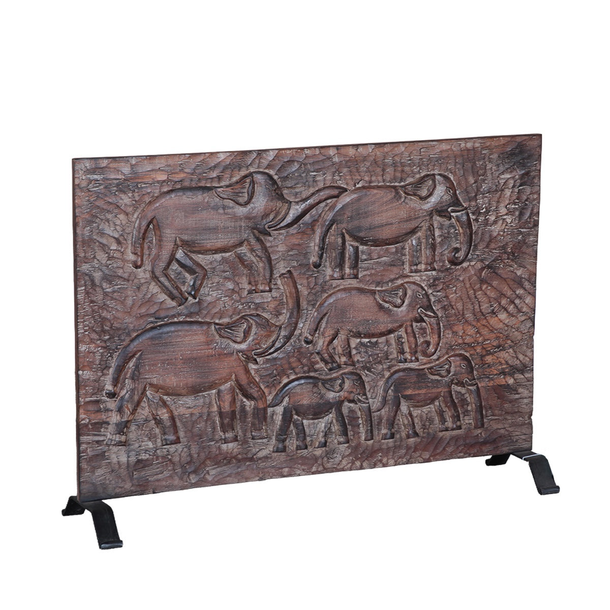 Carved Wood Panel on Iron Stand by Home Trends & Design at Eve Furniture