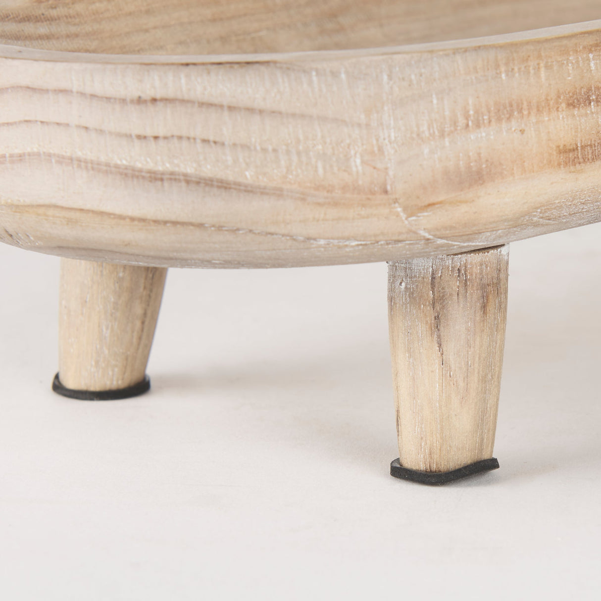 Carver Set of 2 Oblong White Washed Wood Footed Trays by Mercana at Eve Furniture
