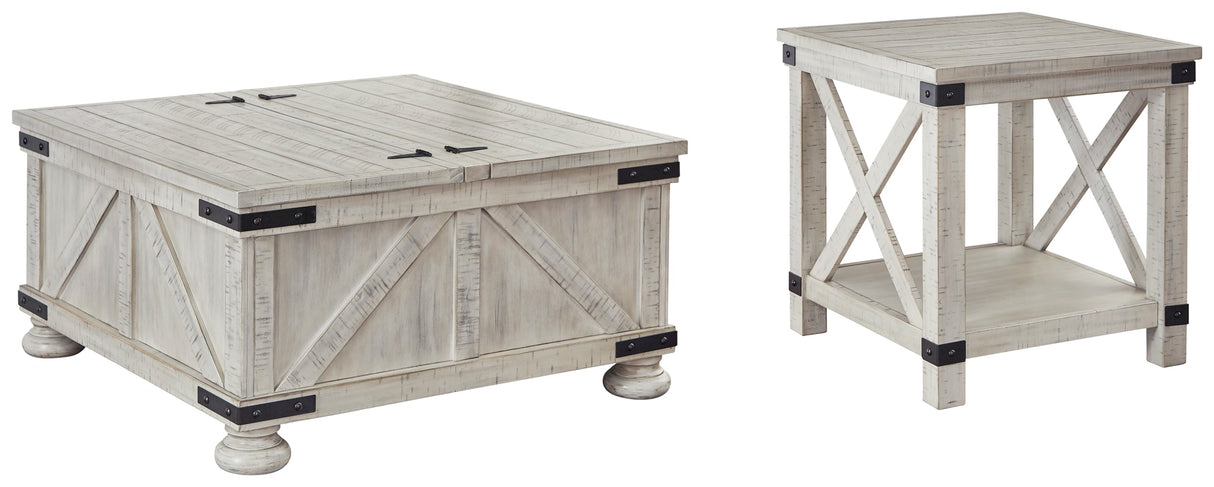 Carynhurst Coffee Table with 1 End Table in Whitewash by Ashley at Eve Furniture
