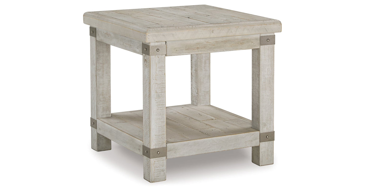Carynhurst Coffee Table with 2 End Tables in White Wash Gray by Ashley at Eve Furniture