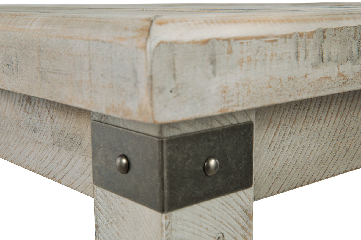 Carynhurst Coffee Table with 2 End Tables in White Wash Gray by Ashley at Eve Furniture