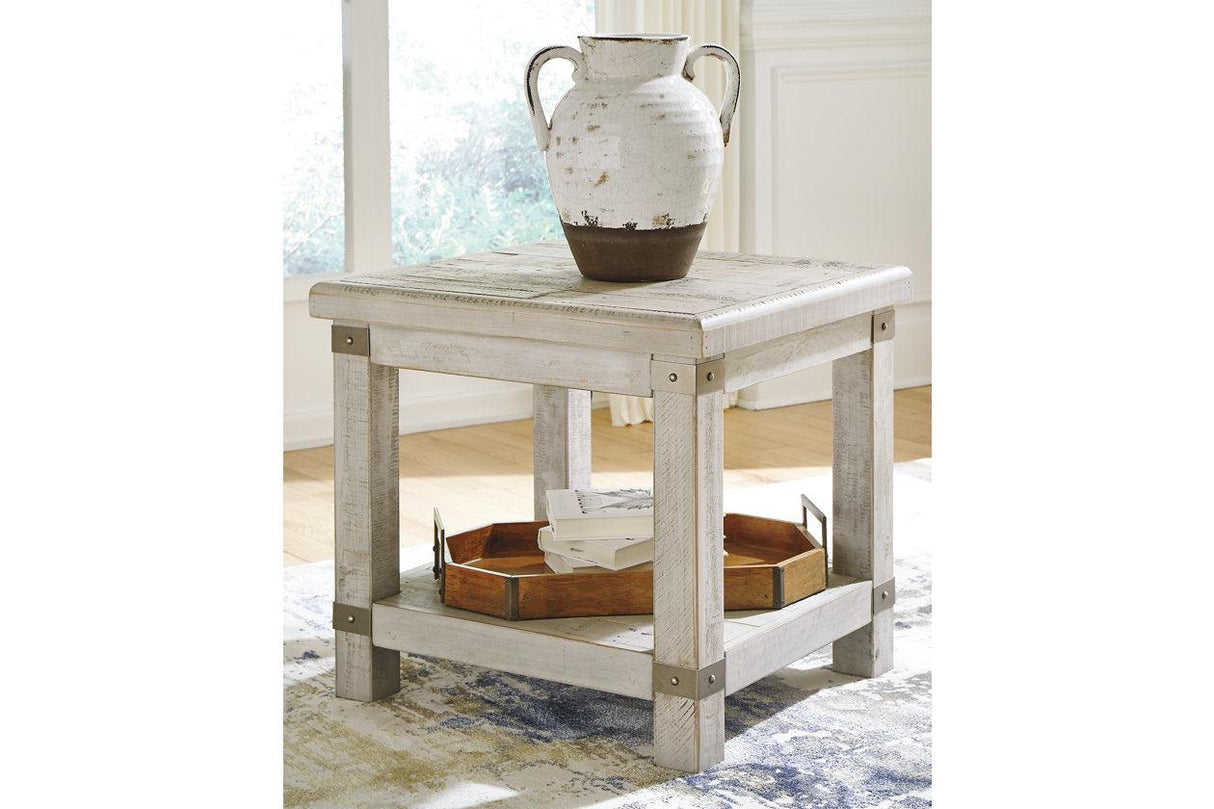 Carynhurst White Wash Gray Coffee Table and 2 End Tables by Ashley at Eve Furniture