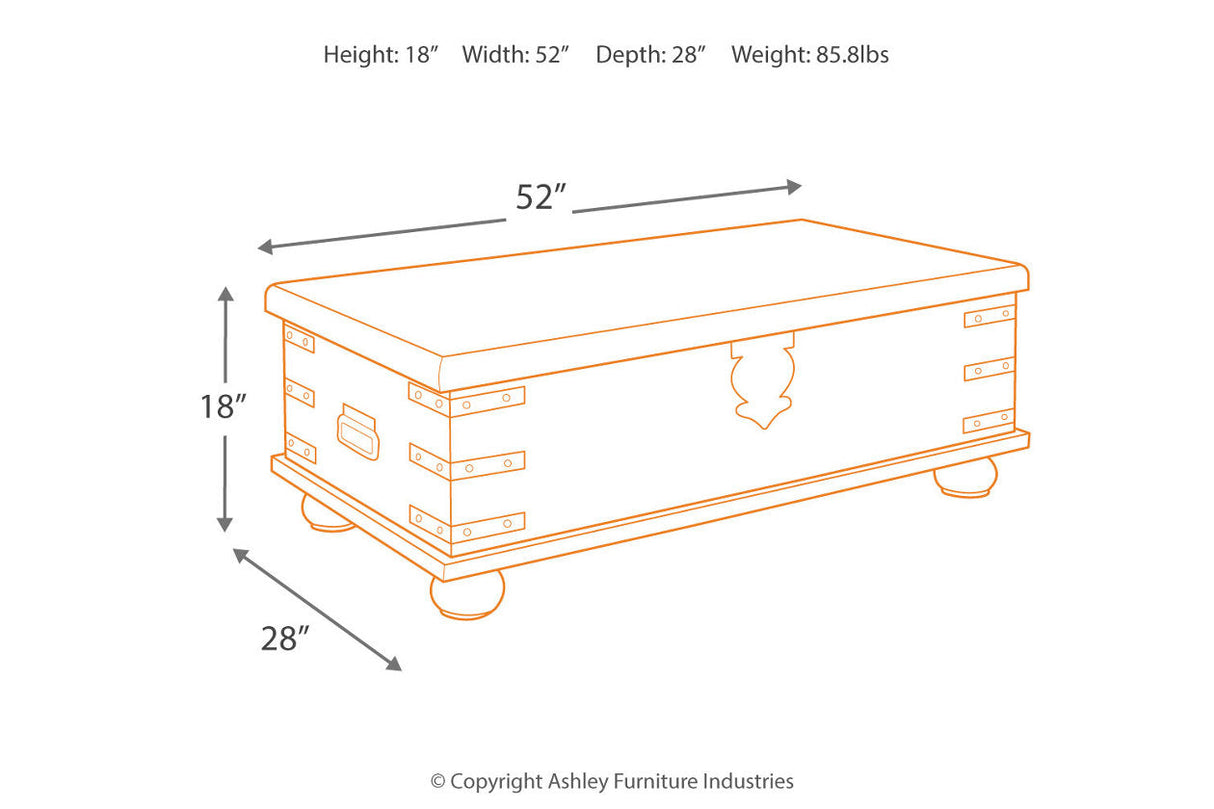 Carynhurst White Wash Gray Coffee Table with Lift Top by Ashley at Eve Furniture