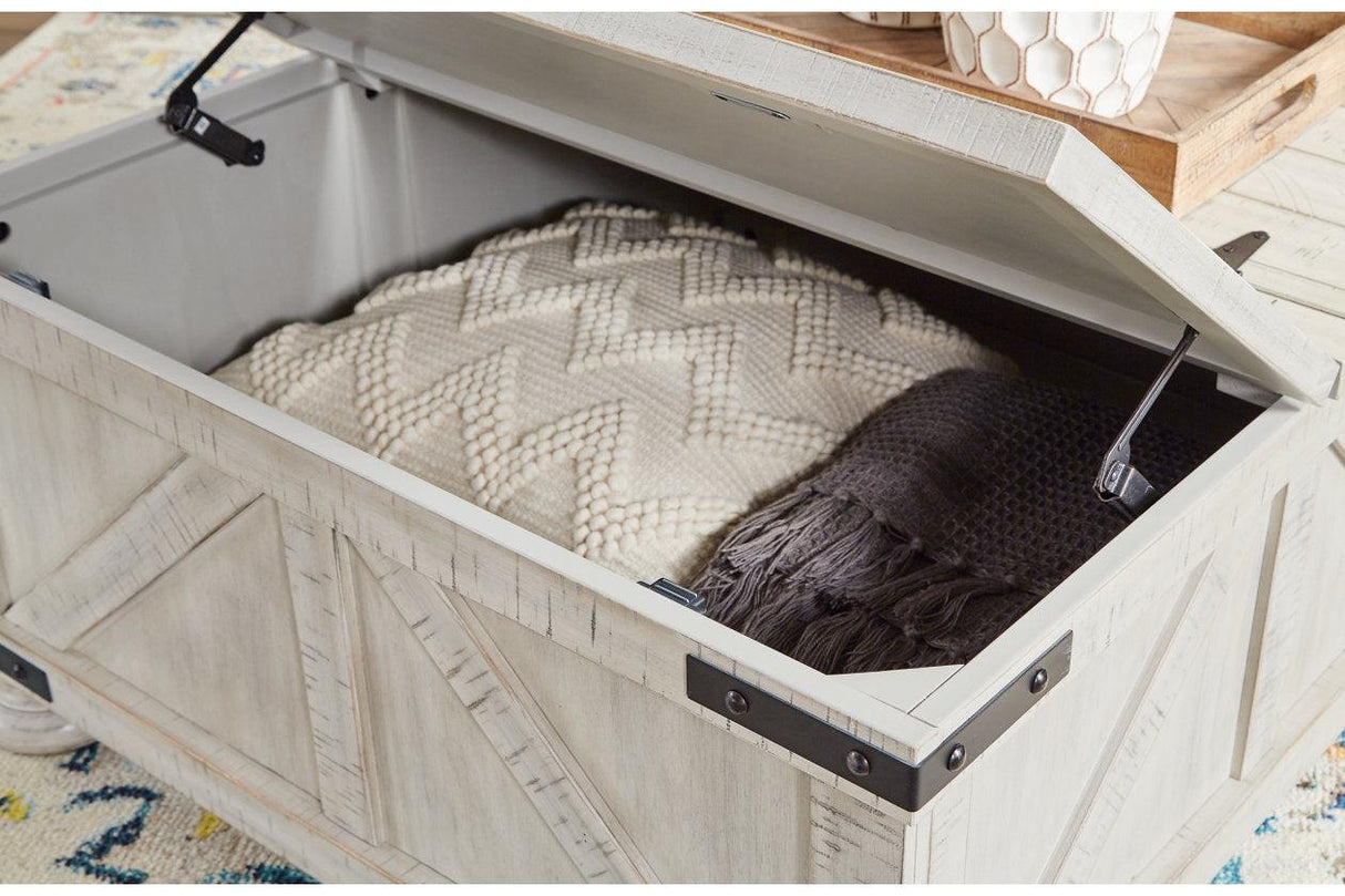 Carynhurst Whitewash Coffee Table by Ashley at Eve Furniture