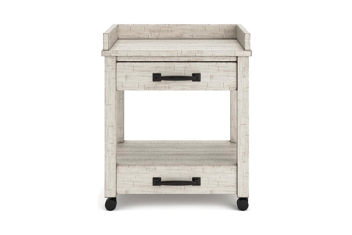 Carynhurst Whitewash Home Office Desk and Printer Stand by Ashley at Eve Furniture