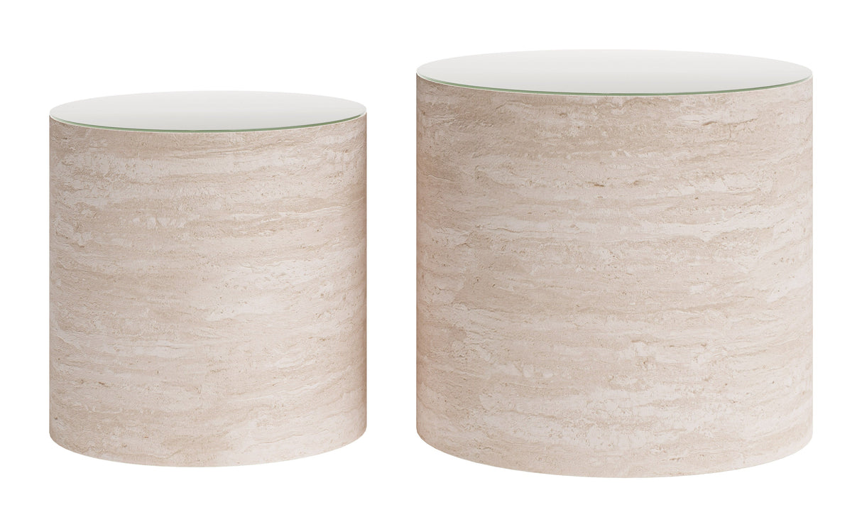 Carzo Stone Beige Coffee Table Set (2-Piece) by Zuomod at Eve Furniture