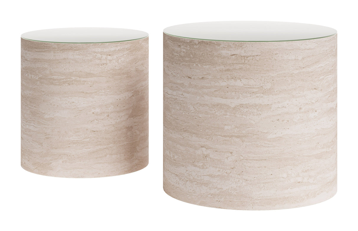 Carzo Stone Beige Coffee Table Set (2-Piece) by Zuomod at Eve Furniture