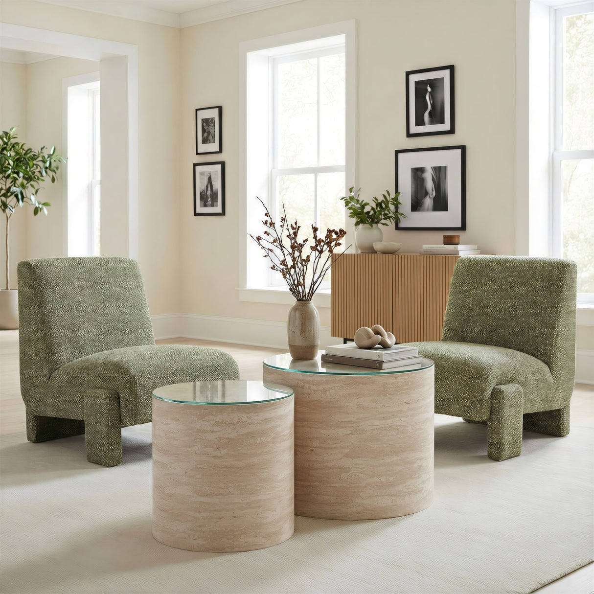 Carzo Stone Beige Coffee Table Set (2-Piece) by Zuomod at Eve Furniture