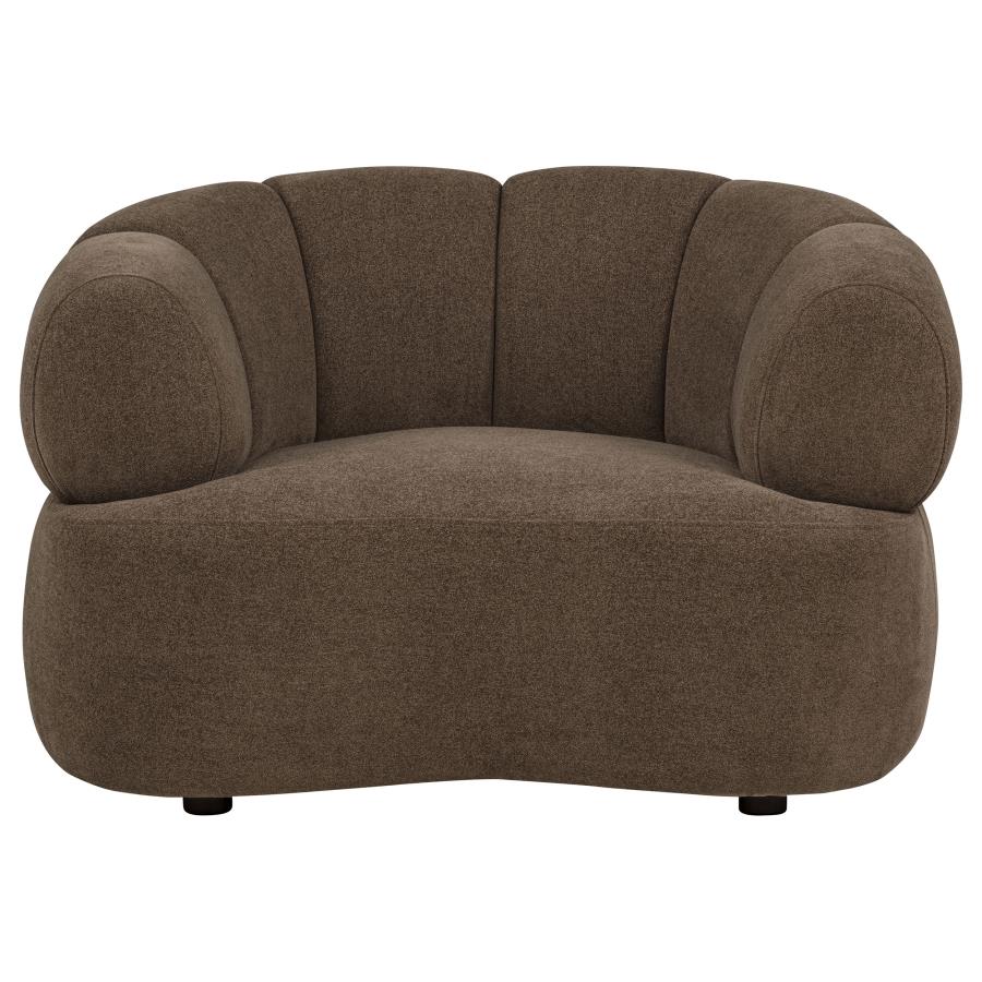 Casarin Brown Fabric Channel-Back Accent Chair by Coaster at Eve Furniture